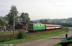 2003.08.01. - Poronin - ET21-469 z poc. posp. nr 33501 rel. Gdynia Gł. Os. - Zakopane, fot. '...jpg