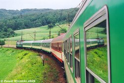 2005.06.26. - Łowczówek Pleśna - Łowczów - ET21-345 z poc. posp. ''Bieszczady'' rel. Gliw...jpg