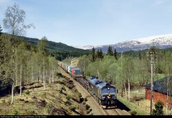 2008.05.30. - CargoNet 66 403 with train 5793 from Trondheim to Bodø at Grønfjelldal. In the...jpg